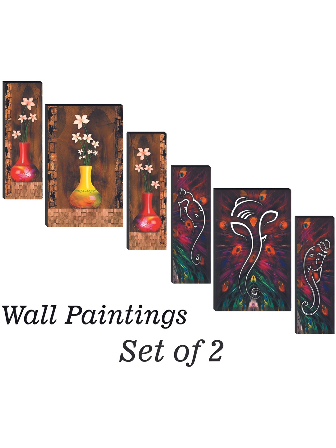 

WALLMAX Brown & Green 6 Pieces Religious Wall Art