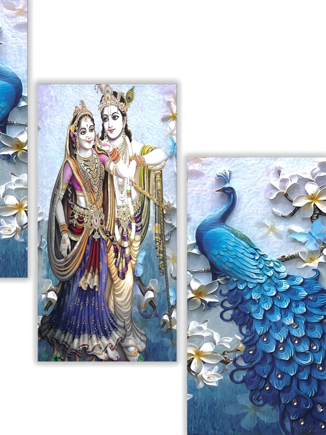 

WALLMAX Brown & Blue 3 Piece Religious Wall Arts