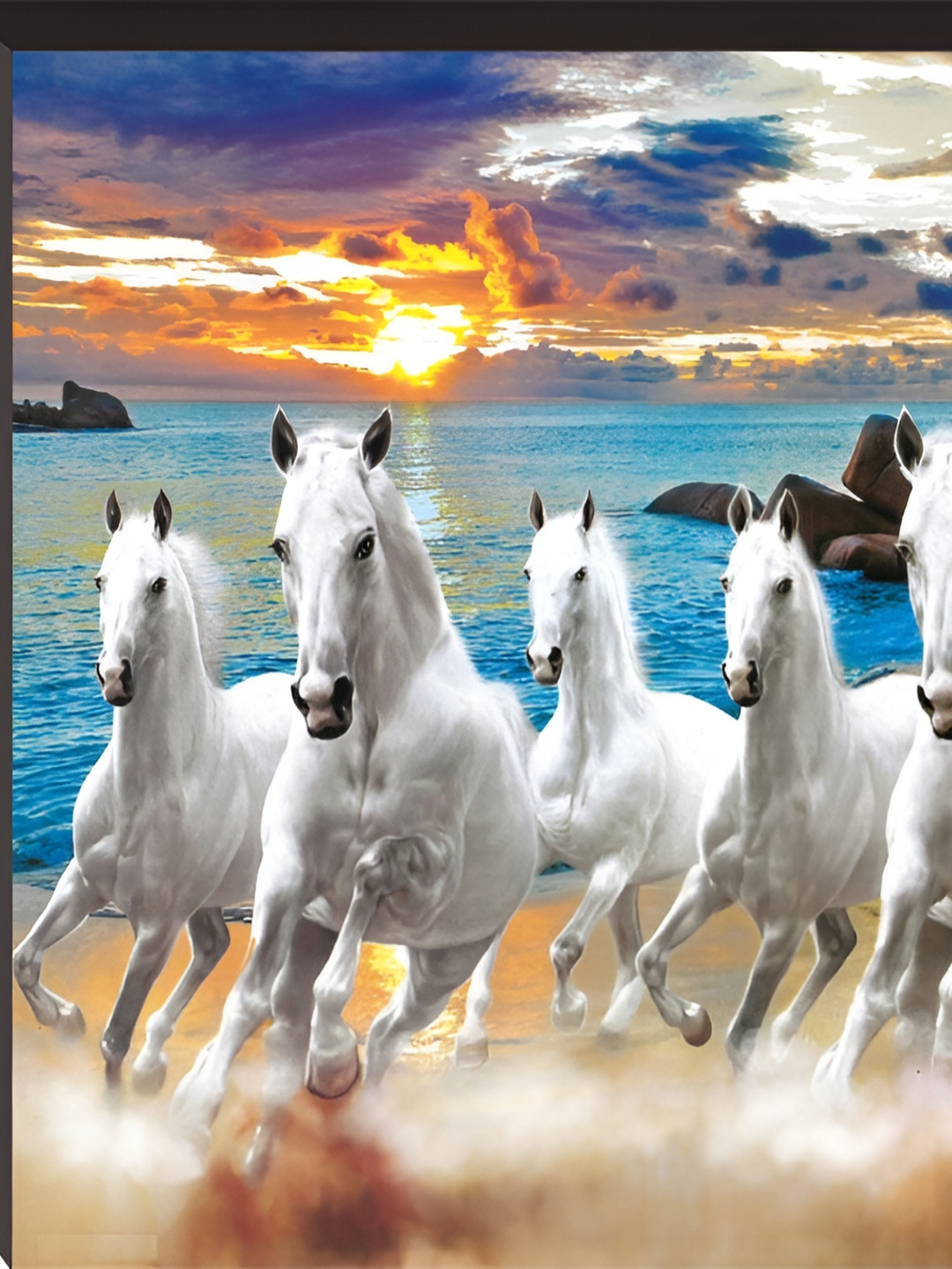 

WALLMAX White & Blue Wooden Paintings Wall Arts