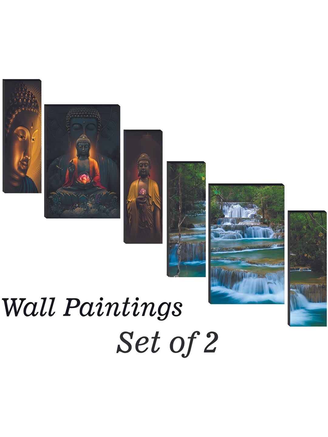 

WALLMAX Brown & Blue 6 Pieces Religious Wall Arts