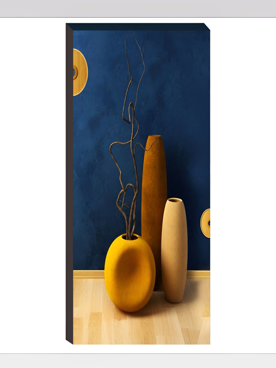 

WALLMAX Yellow & Blue Wooden Paintings Wall Arts