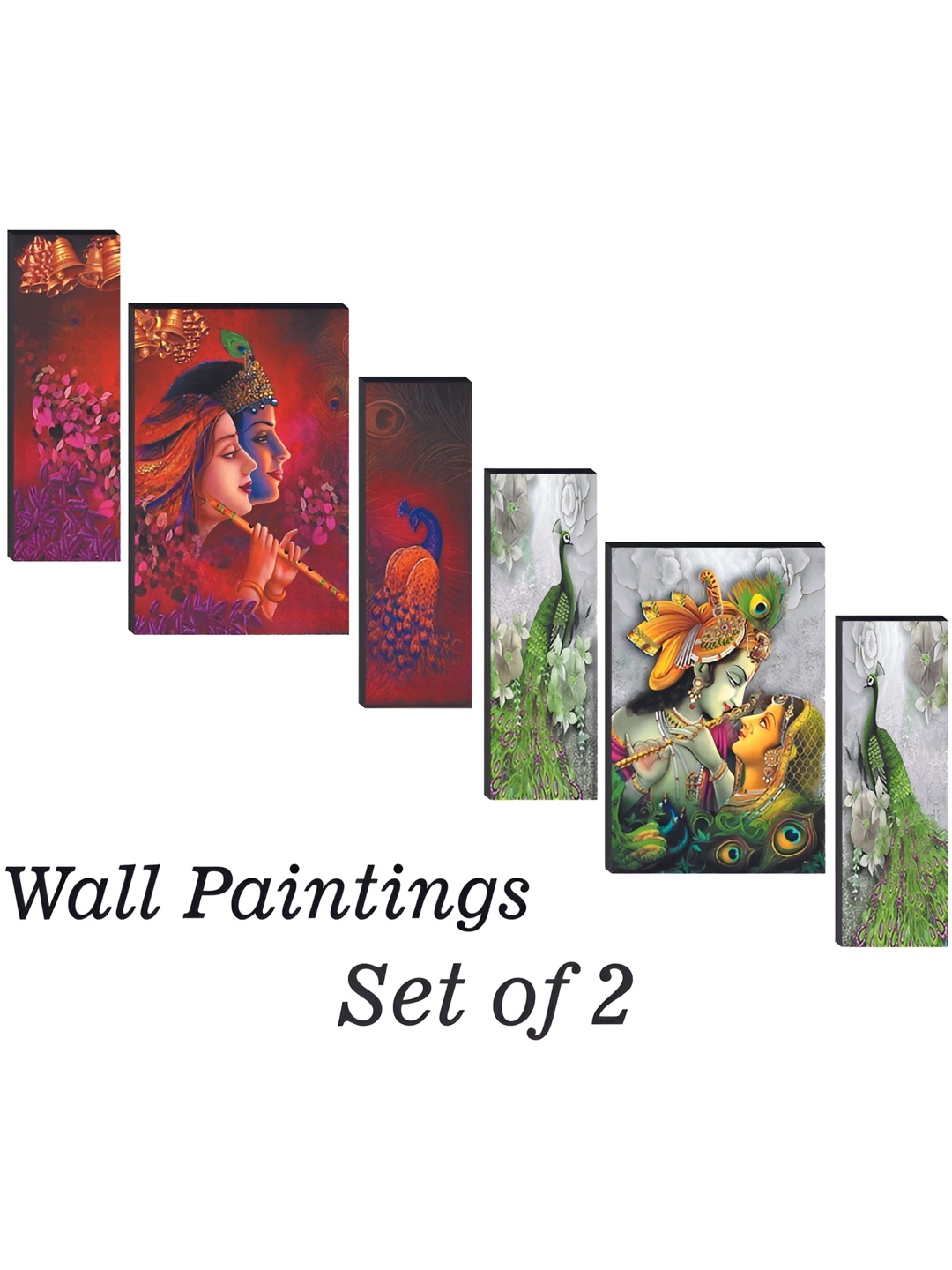 

WALLMAX Red & Green 6 Pieces Religious Wall Arts
