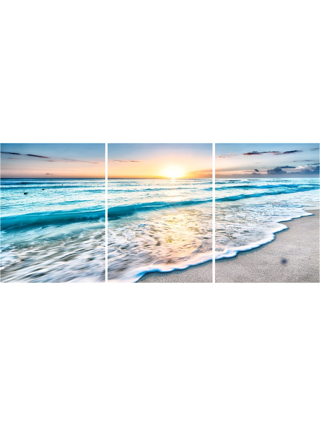 

WALLMAX 3 Pieces Blue Wooden Paintings Wall Arts