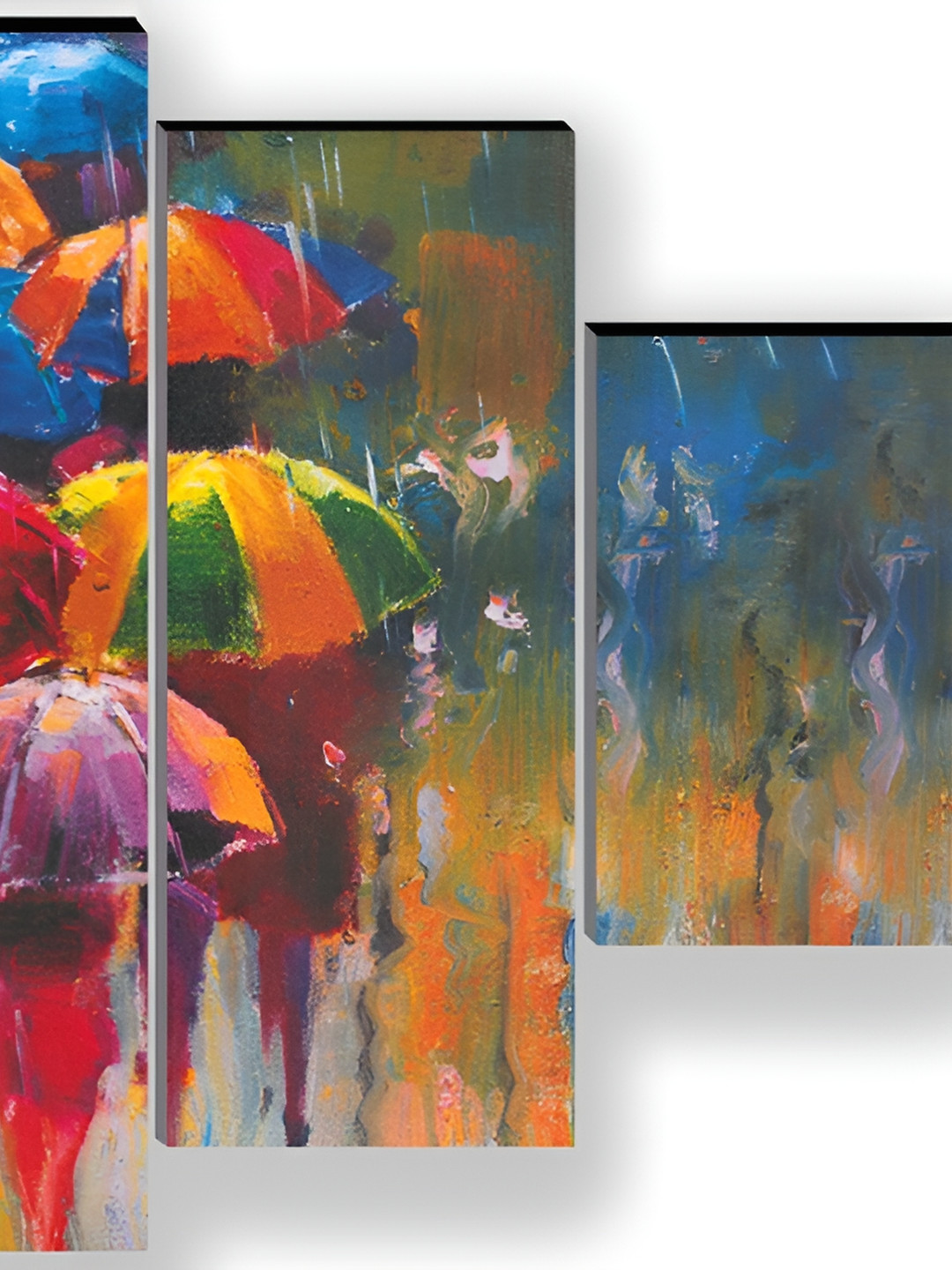 

WALLMAX Blue & Red 5 Pieces Wooden Paintings Wall Arts