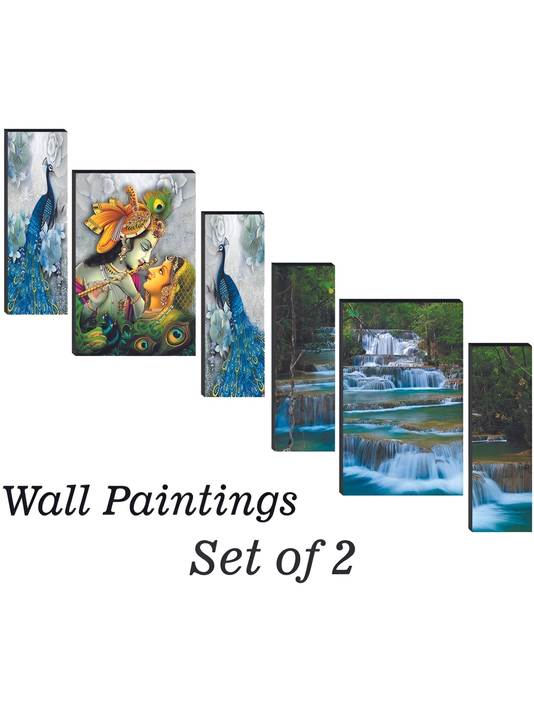 

WALLMAX Blue & Green 6 Pieces Religious Wall Arts