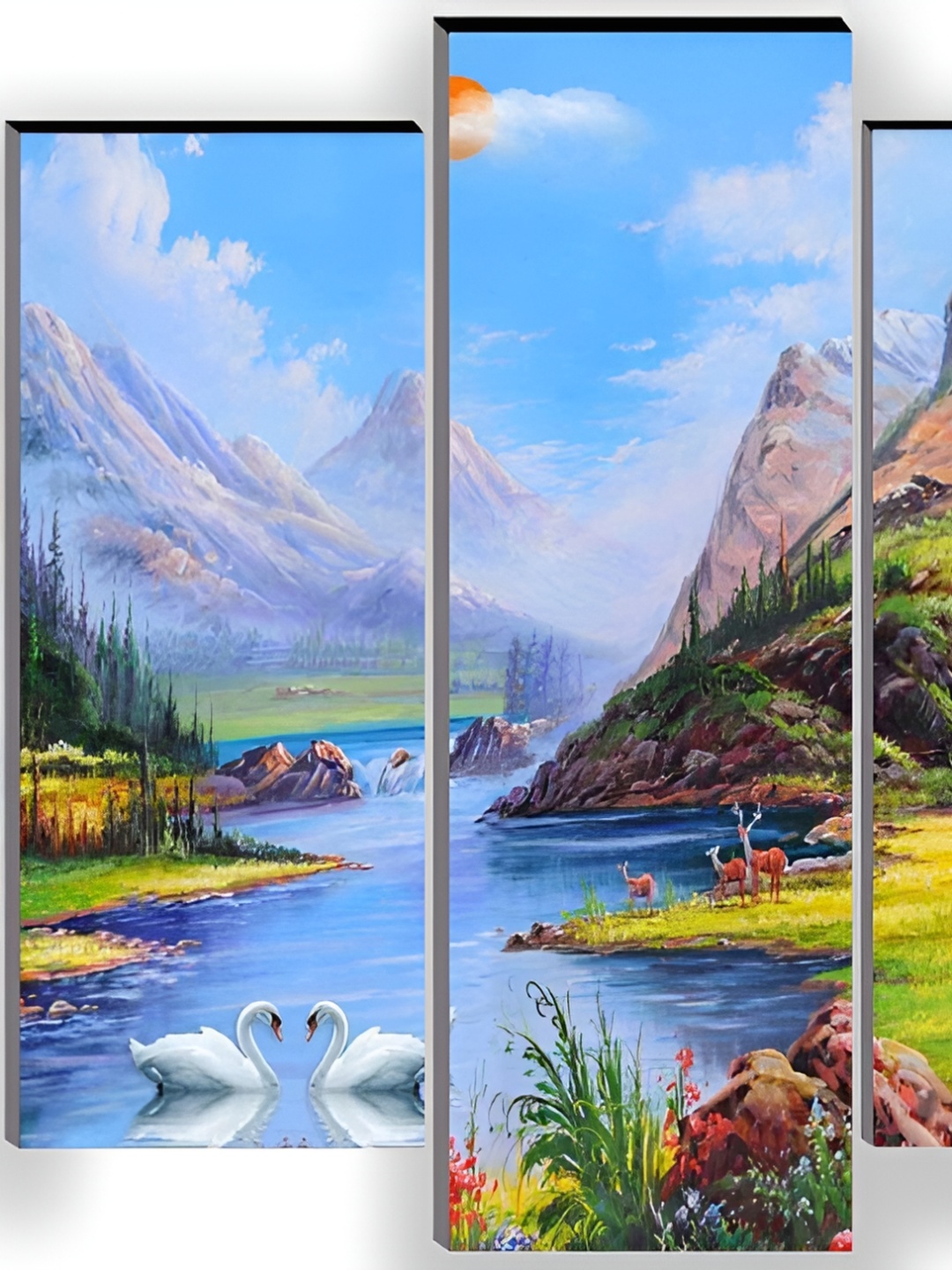 

WALLMAX Blue & White 5 Pieces Floral and Botanical Wall Arts