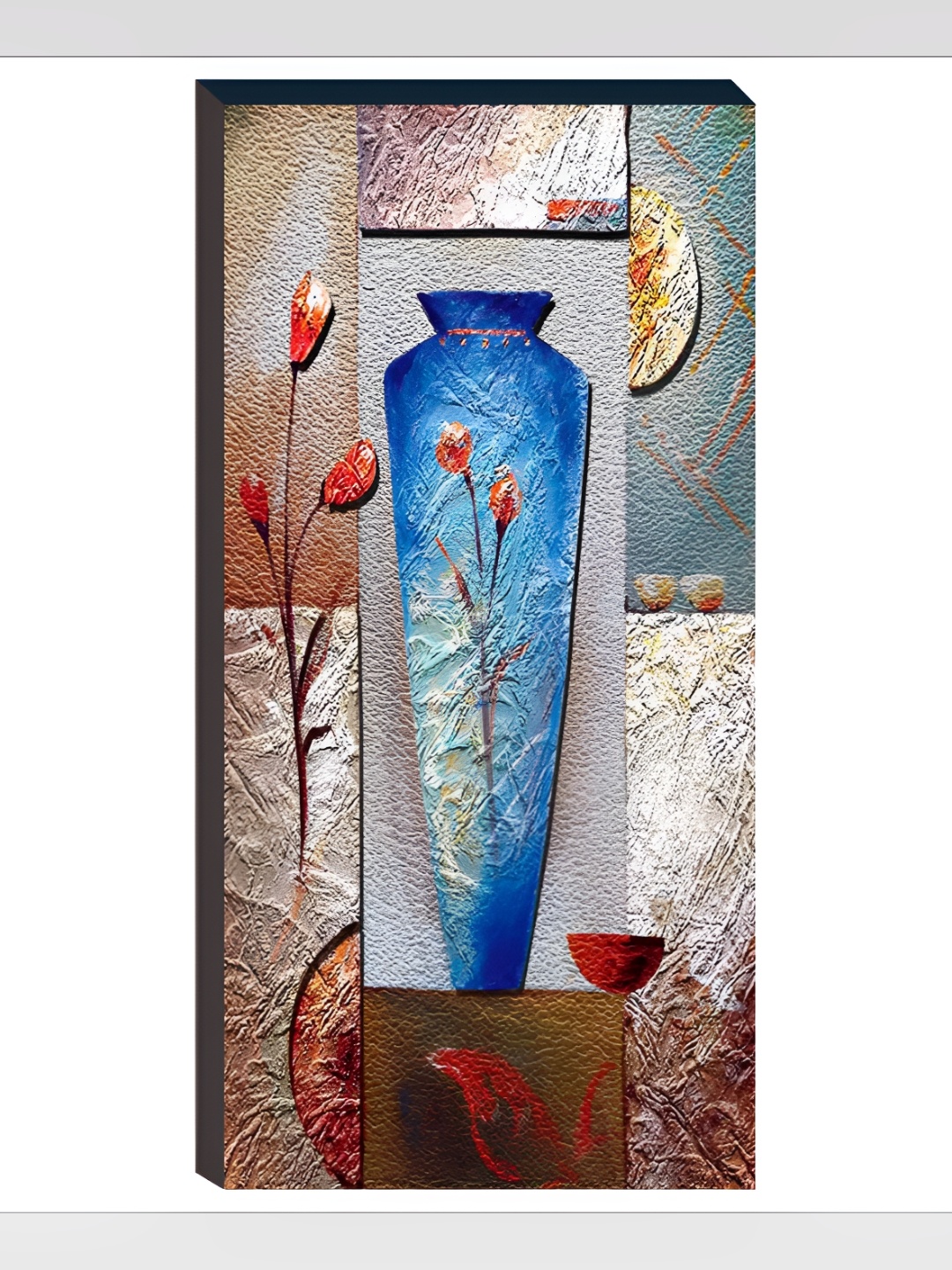 

WALLMAX Blue & Grey 3 Pieces Wooden Paintings Wall Arts
