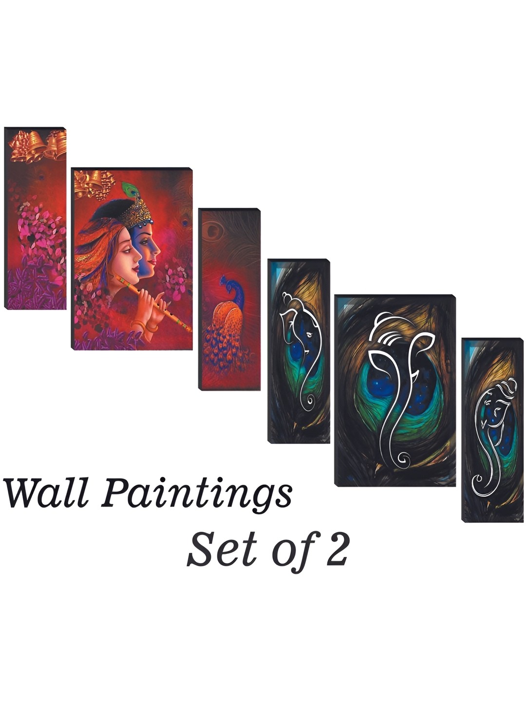 

WALLMAX Blue & Green 6 Pieces Religious Wall Arts