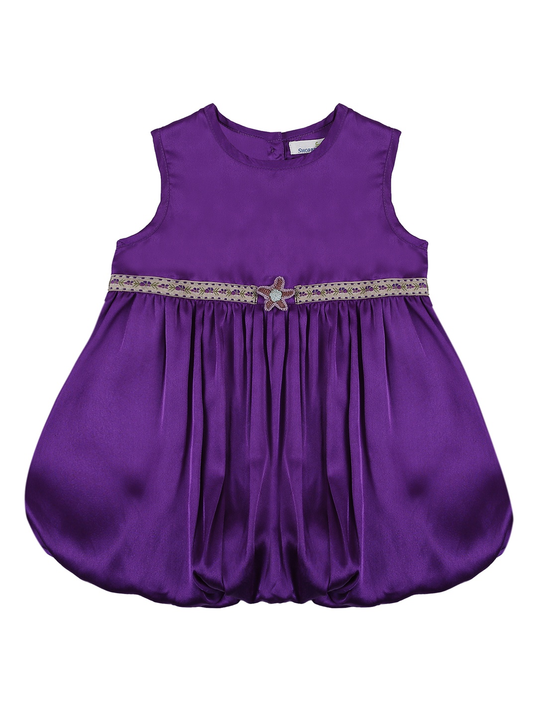 

BAESD Girls Round Neck Sleeveless Gathered Balloon Dress, Violet