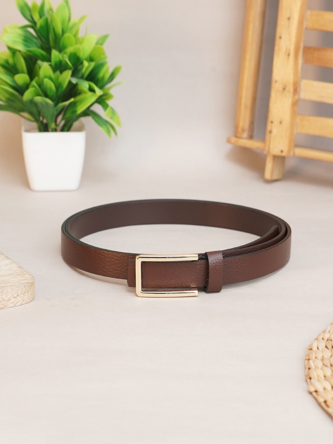 

Carlton London Women Textured Leather Belt, Brown
