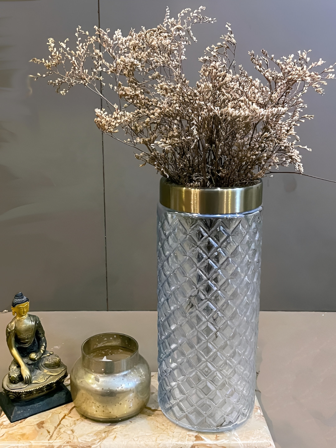 

Samara Home Silver & Gold Toned Textured Cylindrical Glass Vases