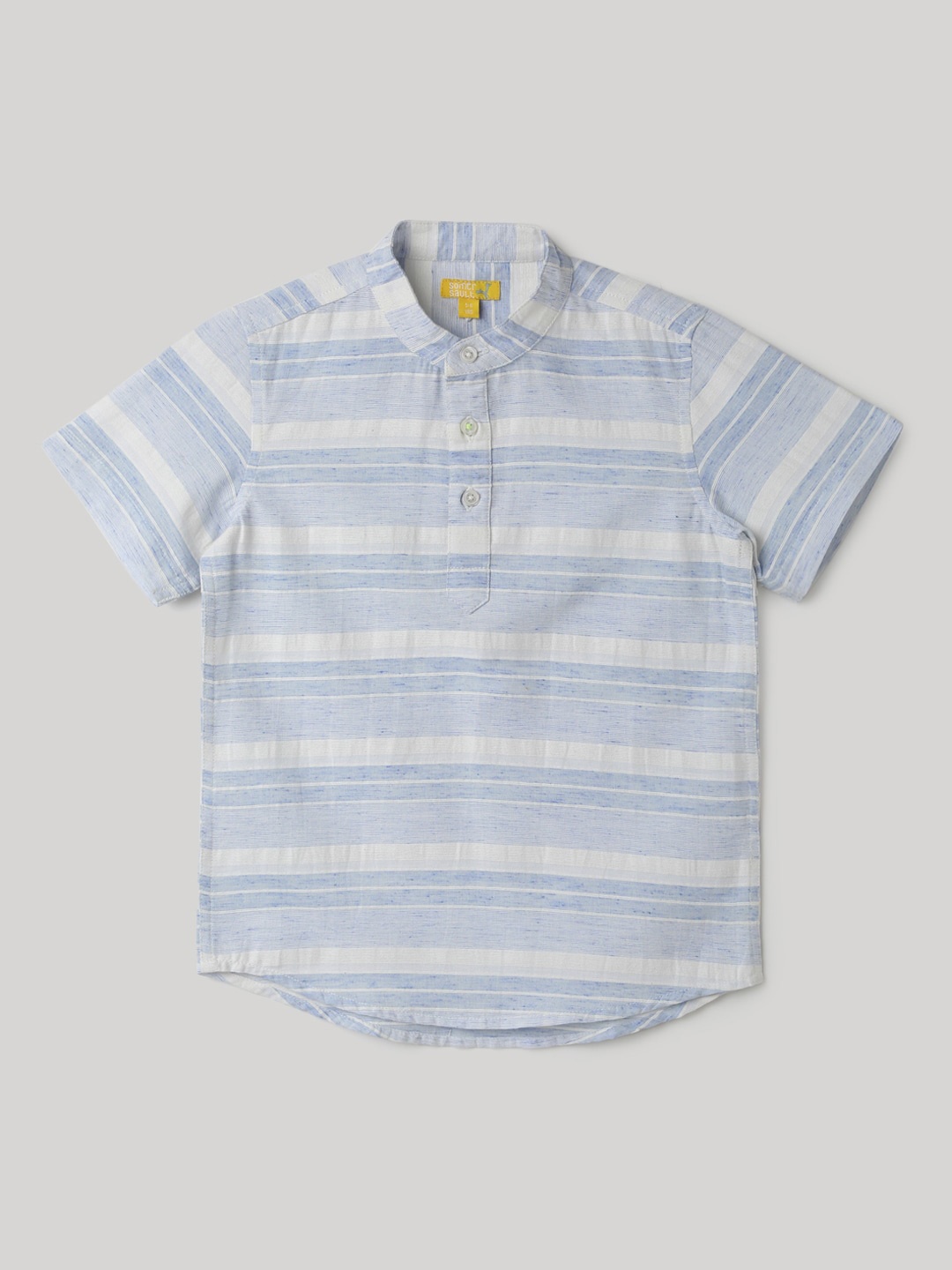 

Somersault Boys Horizontal Striped Cotton Opaque Casual Shirt, Blue