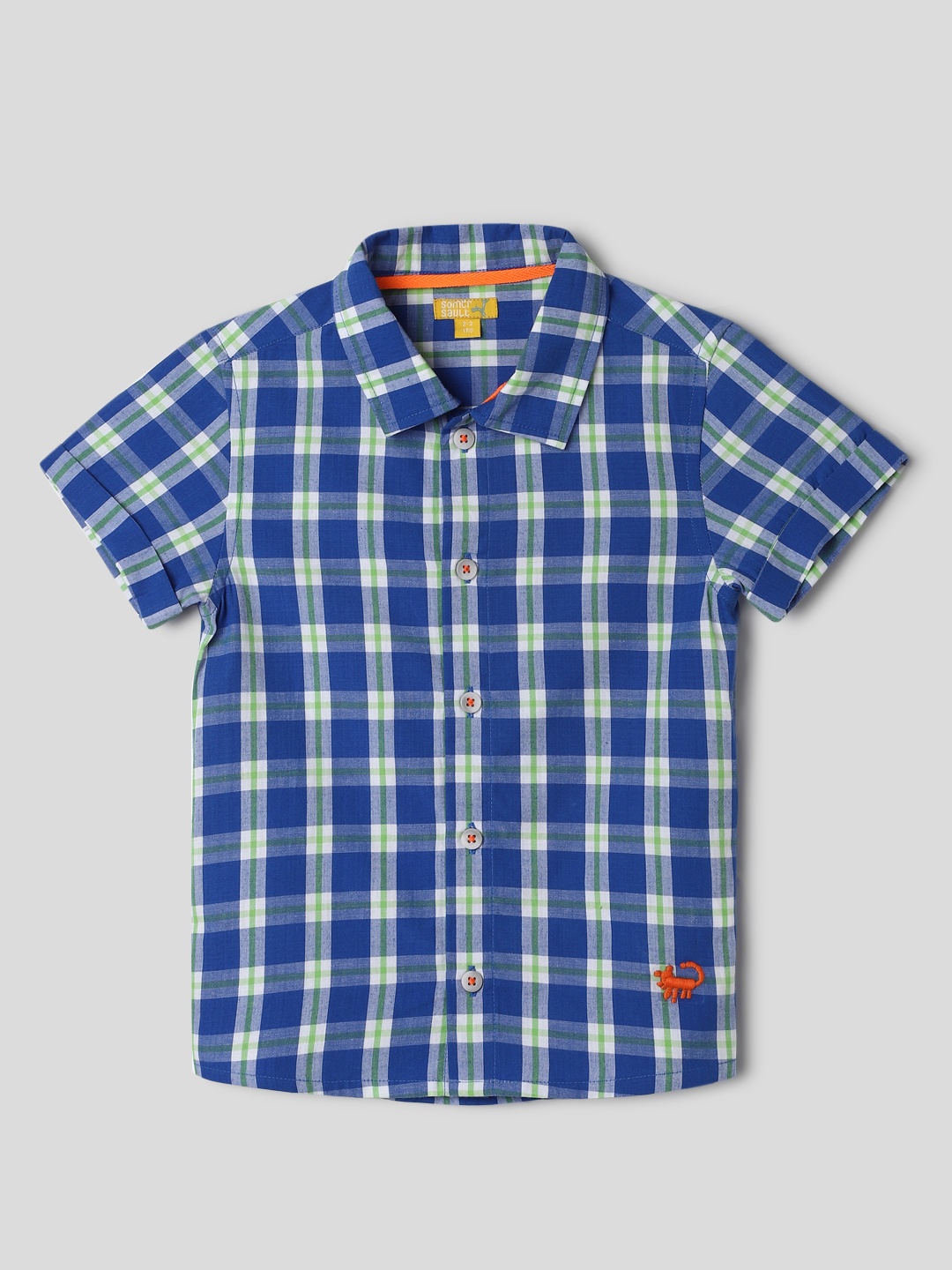 

Somersault Boys Checked Pure Cotton Casual Shirt, Blue