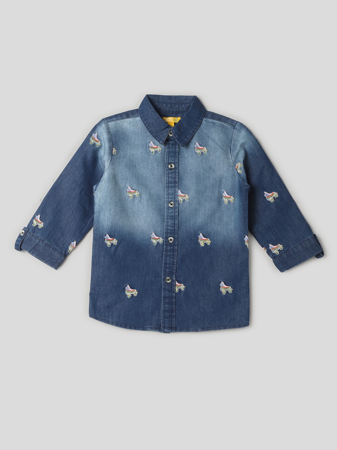 

Somersault Boys Faded Printed Cotton Casual Shirt, Blue