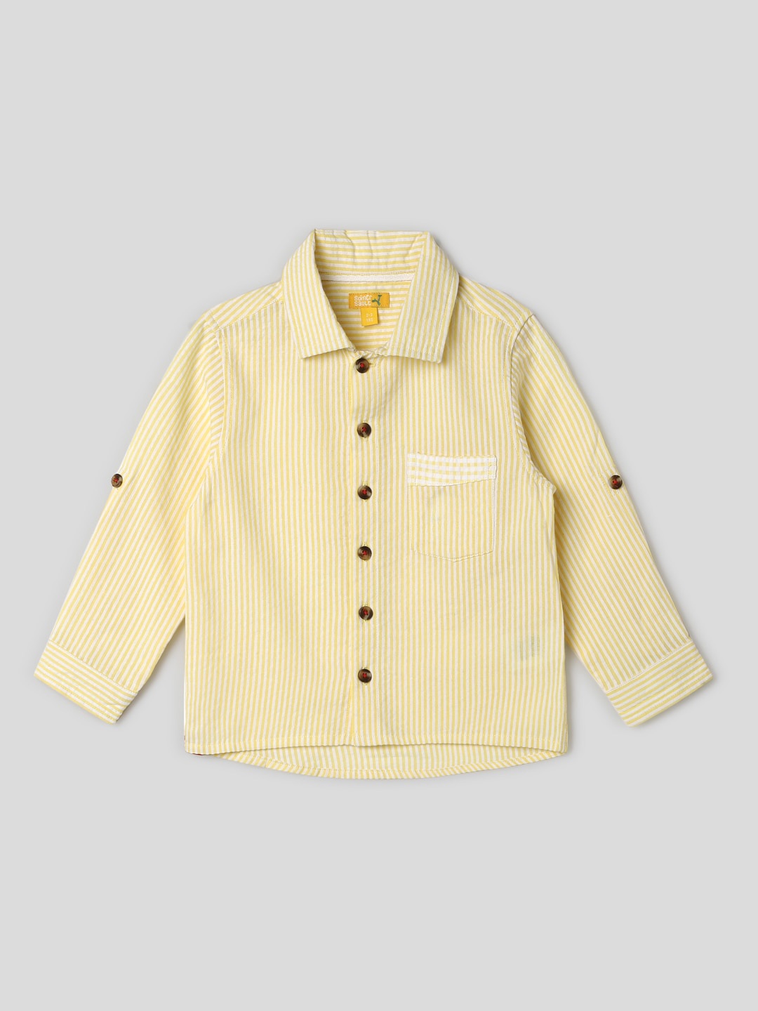 

Somersault Boys Striped Cotton Casual Shirt, Yellow