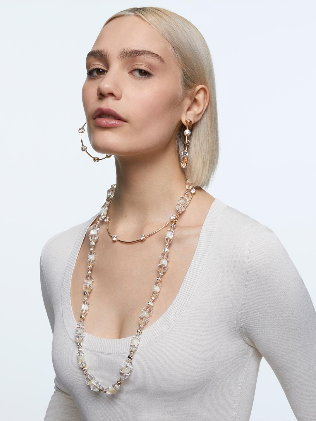 

SWAROVSKI Gold-Plated Stone-Studded Jewellery Set