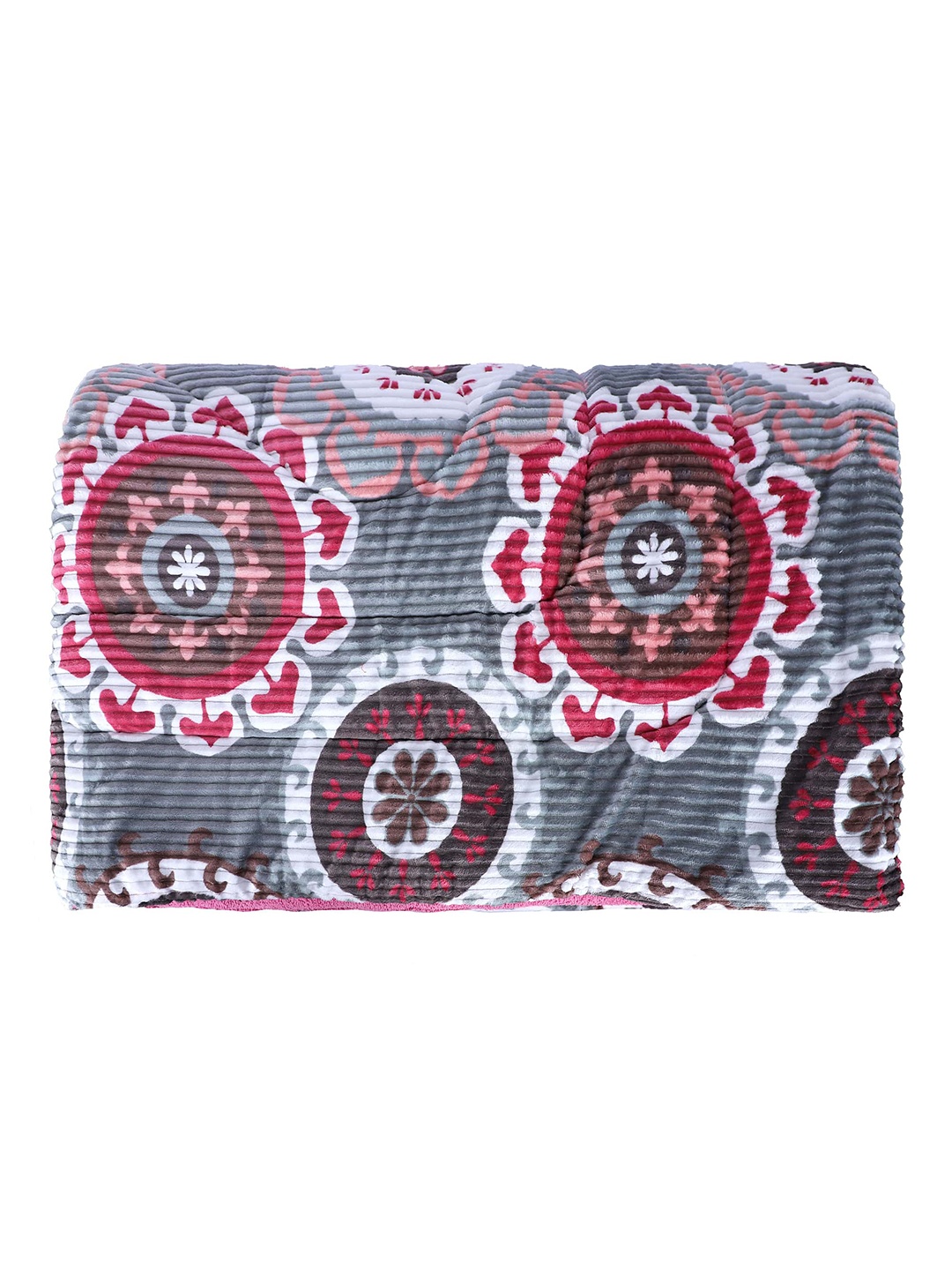 

Nivasam Stanley Pink & White Ethnic Motifs 1000 GSM Mild Winter Double Bed Quilt