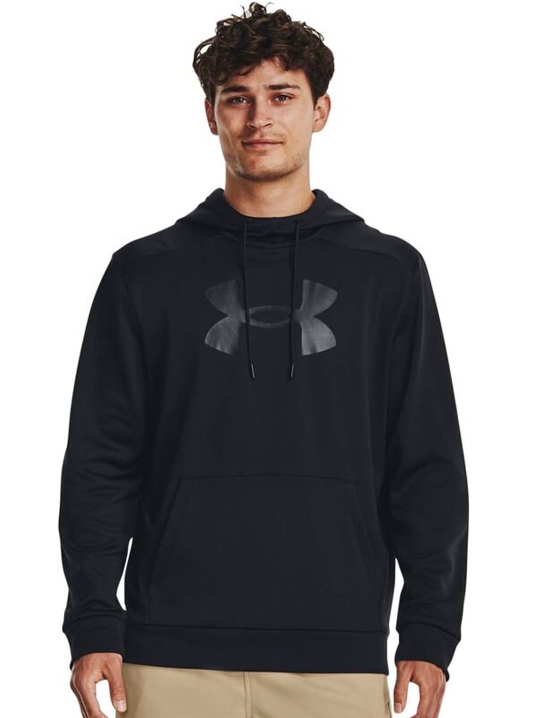 

UNDER ARMOUR Fleece Big Logo Hooded Pullover Sweatshirt, Black