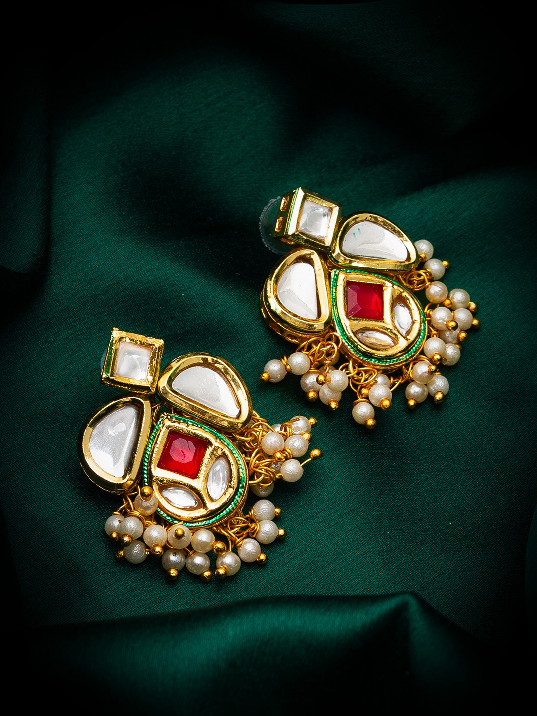 aadita Gold-Plated Contemporary Stud Earrings