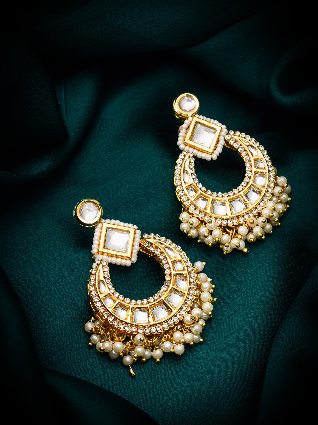 

aadita Gold-Plated Contemporary Chandbalis