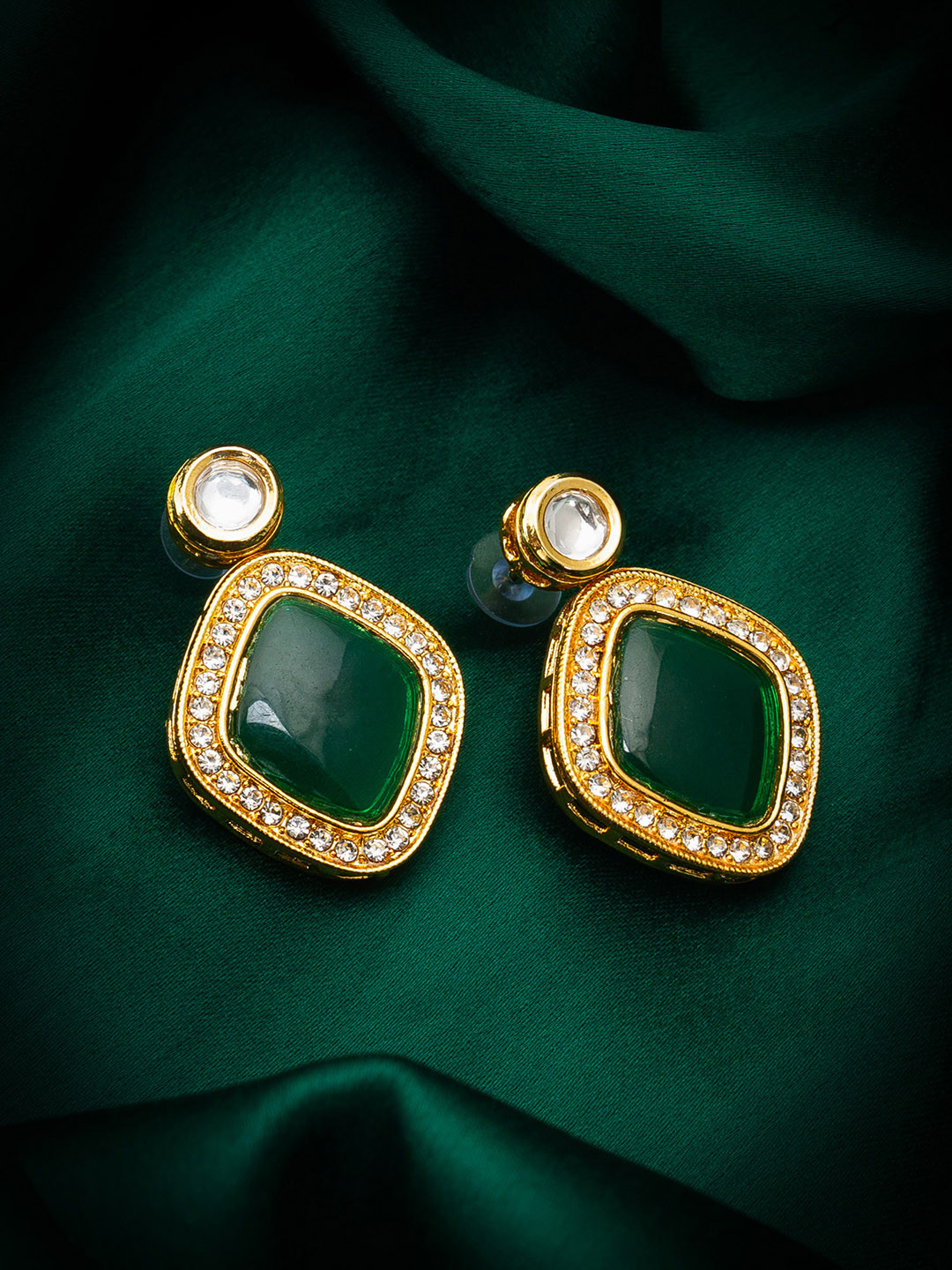 

aadita Gold-Plated Contemporary Drop Earrings