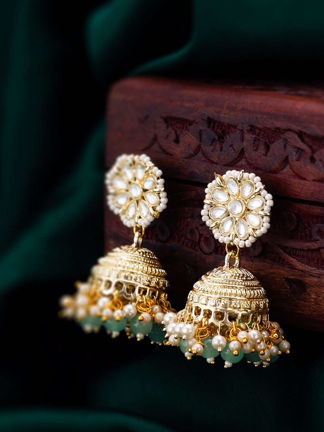 

aadita Gold-Plated Contemporary Jhumkas