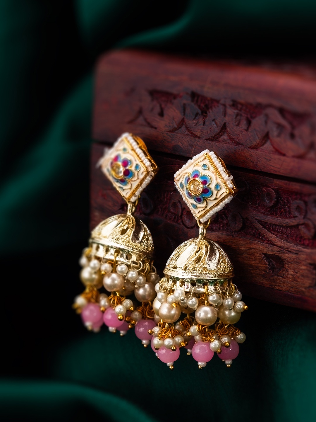 

aadita Gold-Plated Contemporary Jhumkas