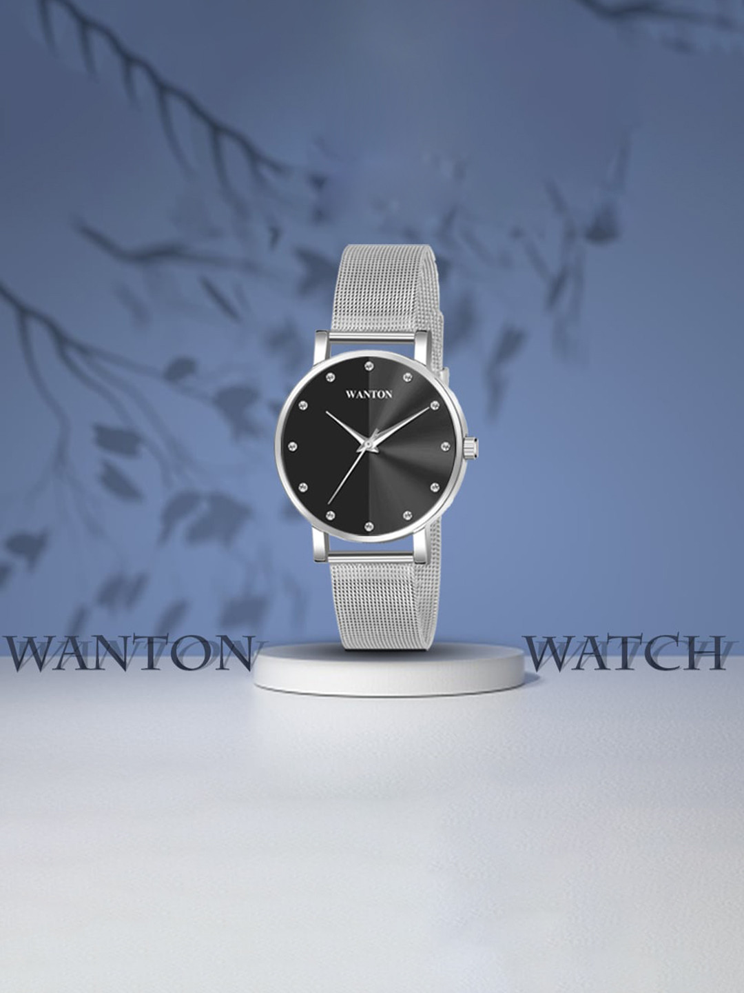 

WANTON Women Embellished Dial & Bracelet Style Straps Analogue Watch M-31 Silver Black