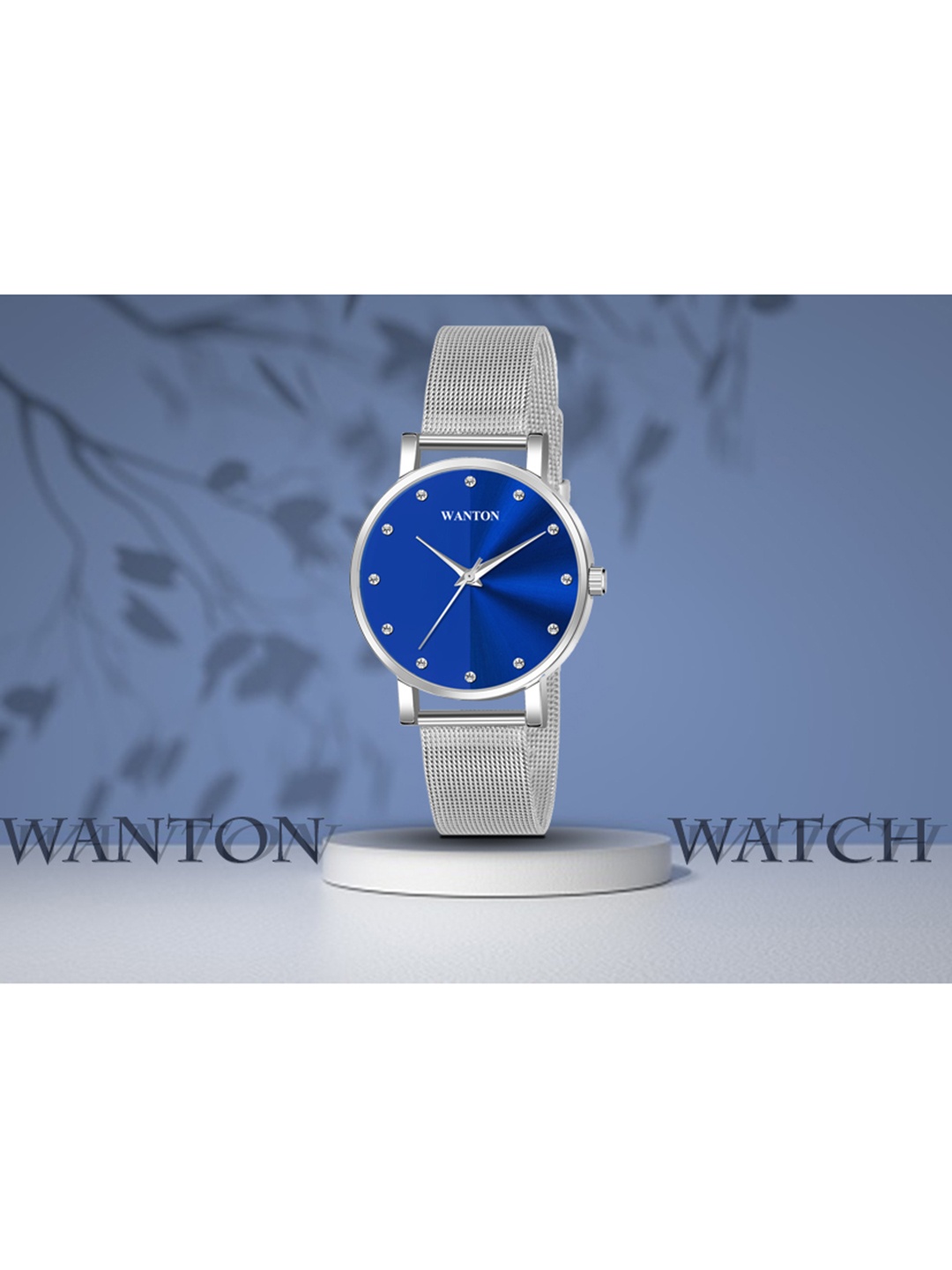 

WANTON Women Stainless Steel Straps Analogue Watch M-31 Silver Blue