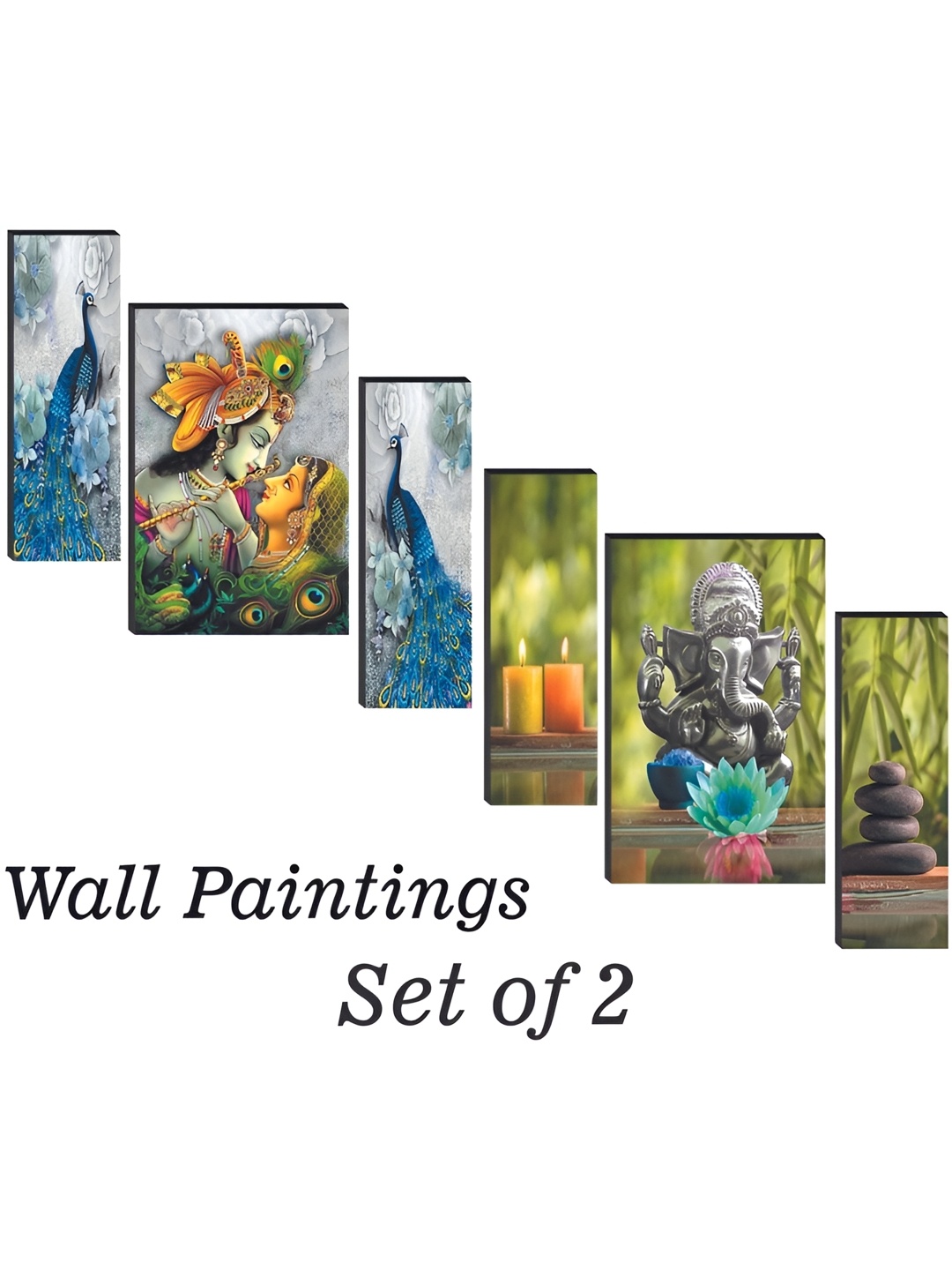 

WALLMAX Green & Blue 6 Pieces Religious Wall Arts