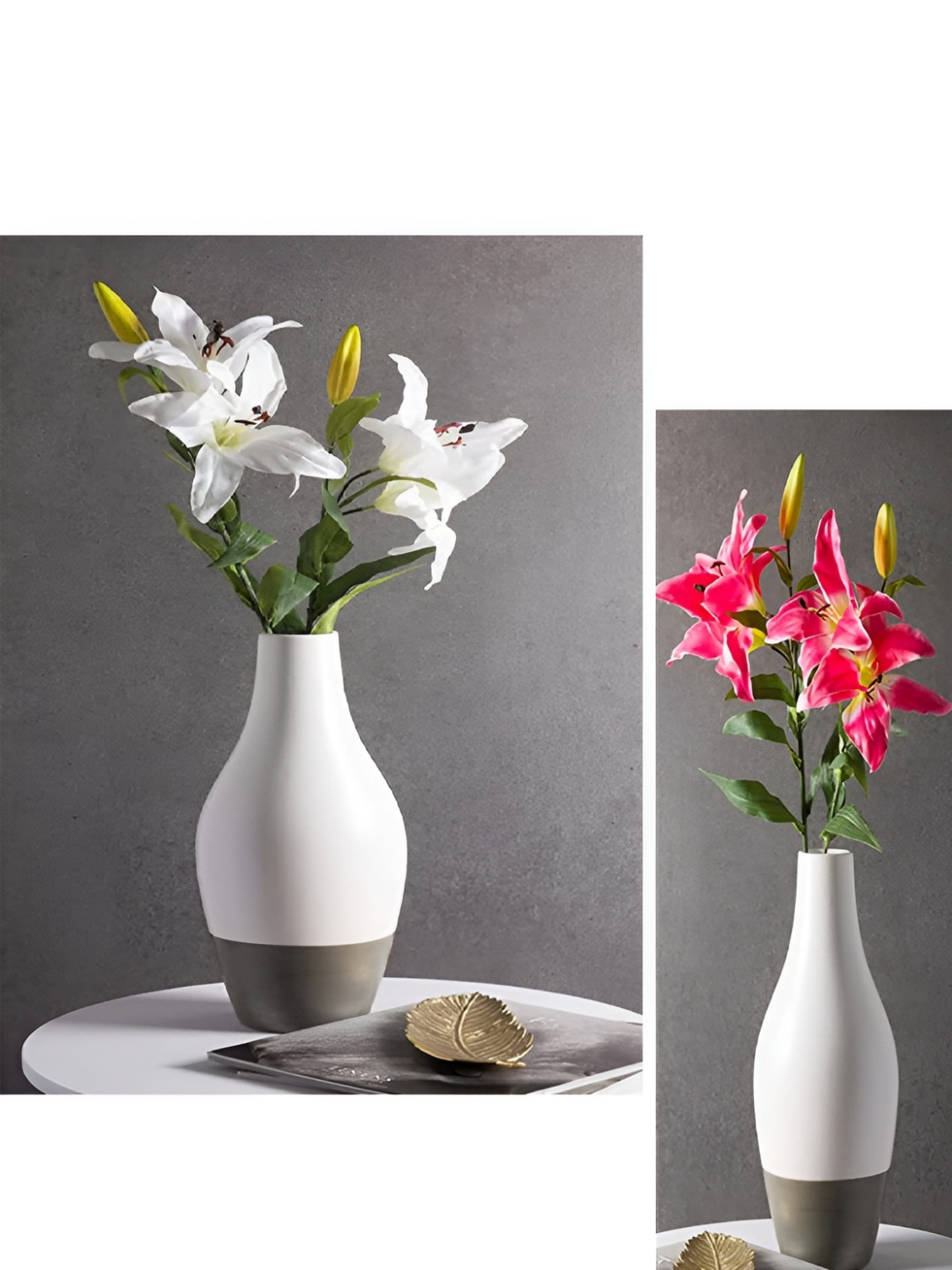 

WALLMAX White & Red 3 Pieces Wooden Floral and Botanical Wall Art