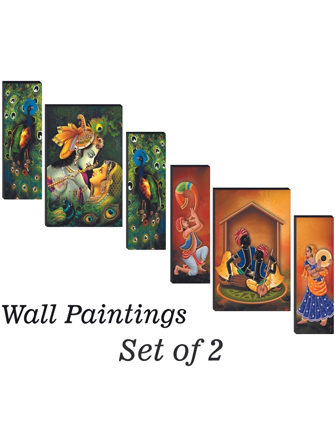 

WALLMAX Green 6 Pieces Wooden Painting Wall Art