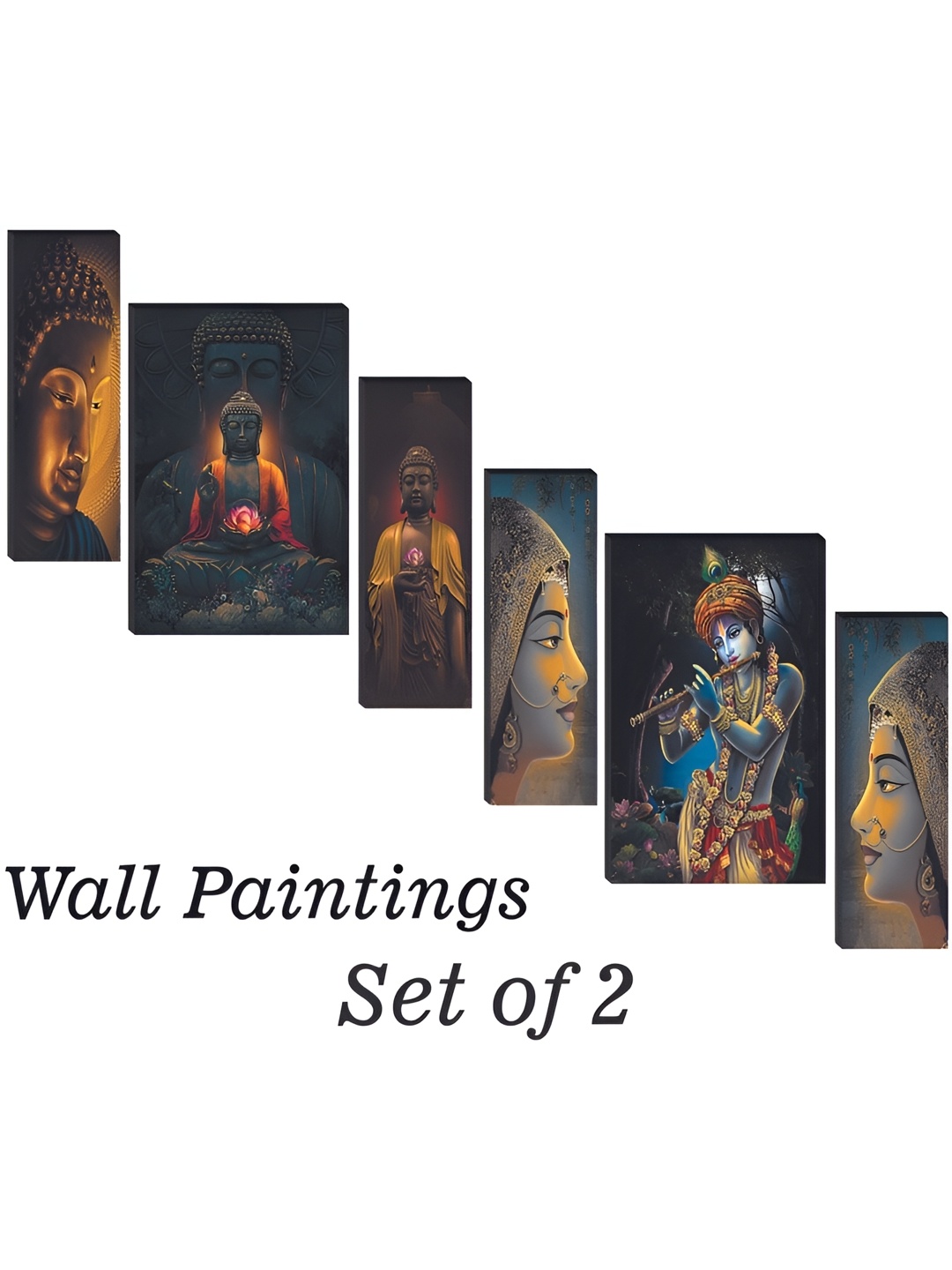 

WALLMAX Brown & Grey 6 Pieces Religious Wall Arts