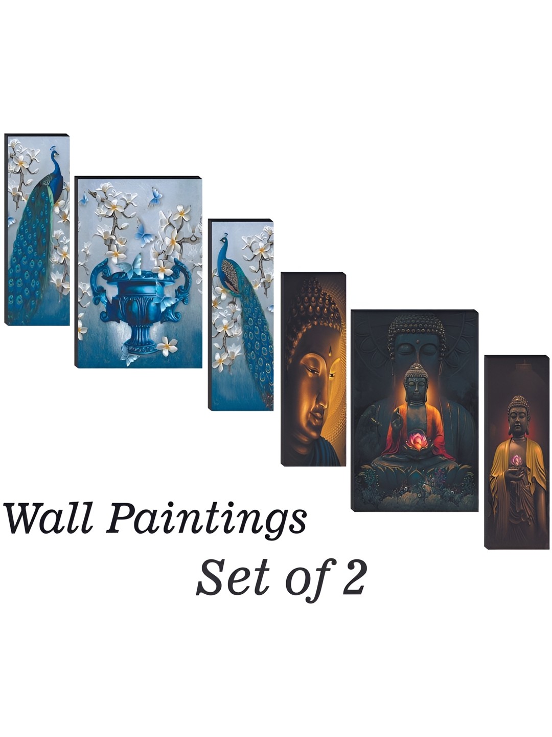 

WALLMAX Brown & Blue 6 Pieces Religious Wall Arts