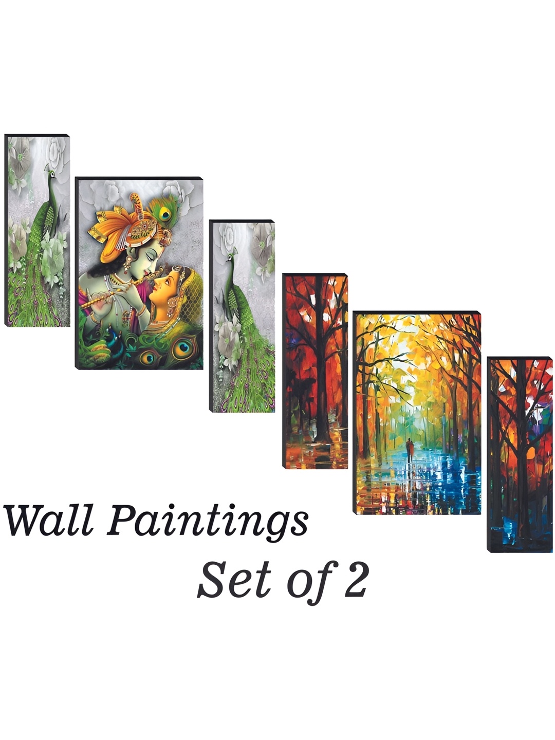 

WALLMAX Grey 6 Piece Wooden Paintings Wall Art
