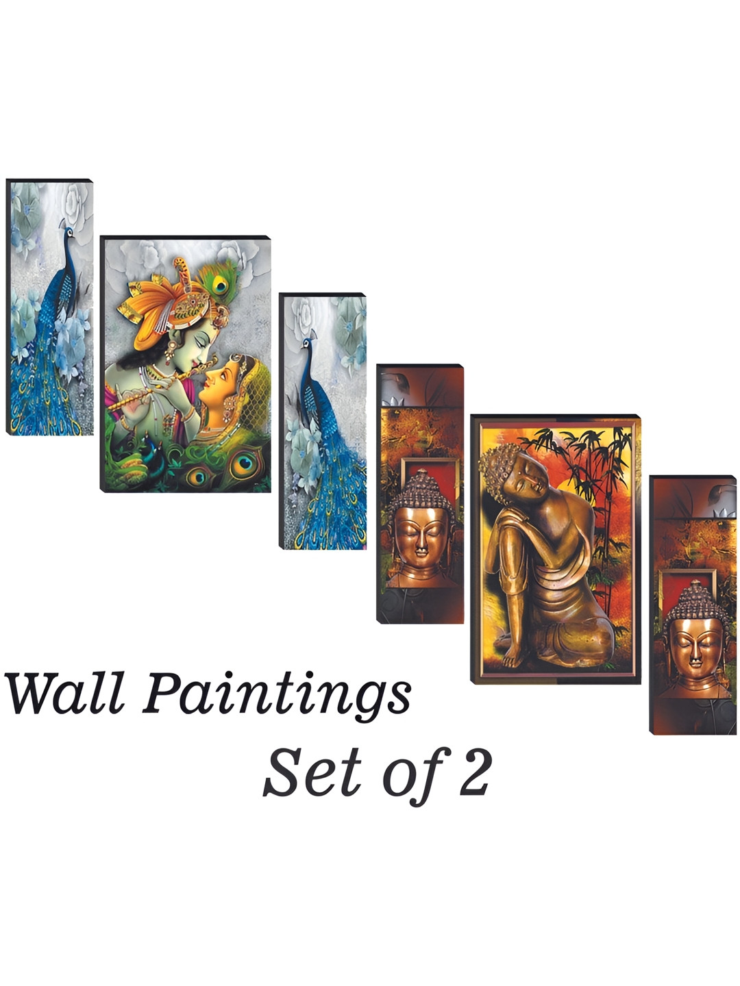 

WALLMAX Brown & Blue 6 Pieces Religious Wall Arts