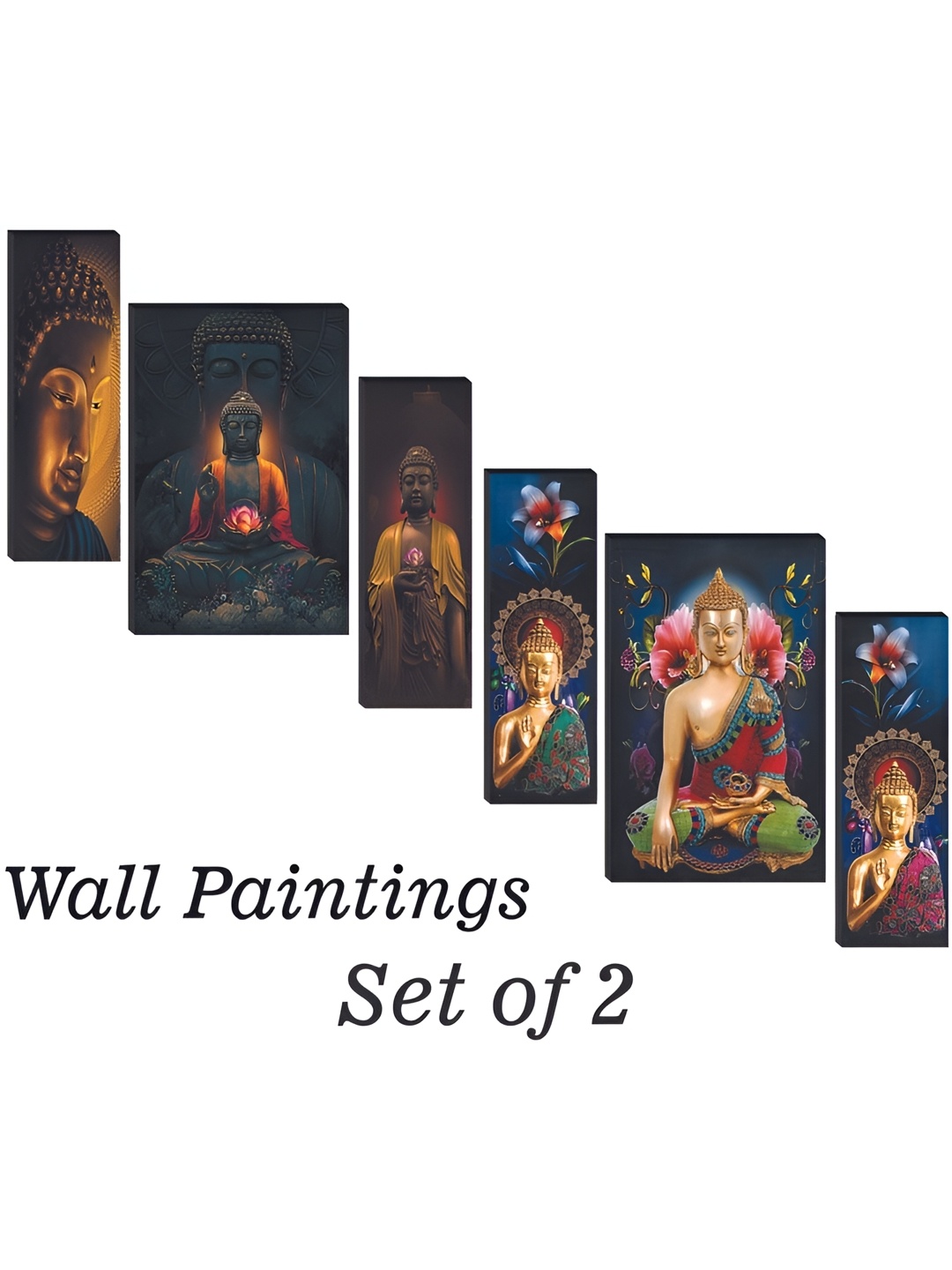 

WALLMAX Blue & Pink 6 Pieces Religious Wall Arts
