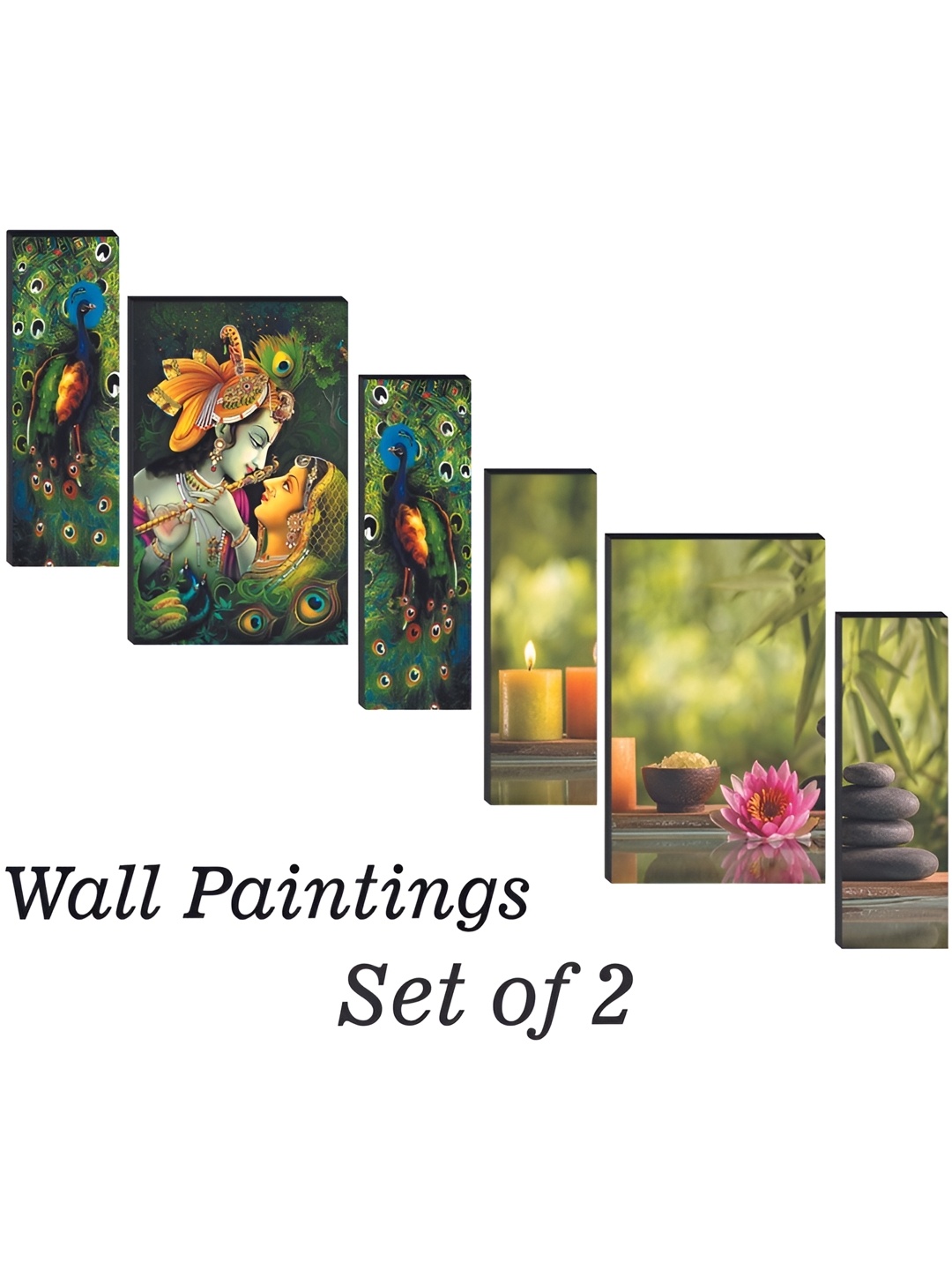 

WALLMAX Green & Yellow 6 Pieces Religious Wall Arts