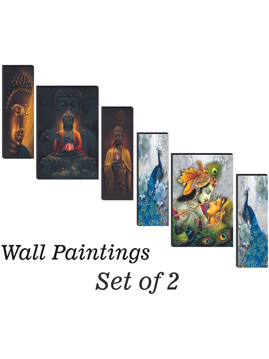 

WALLMAX Brown & Blue 6 Pieces Religious Wall Arts