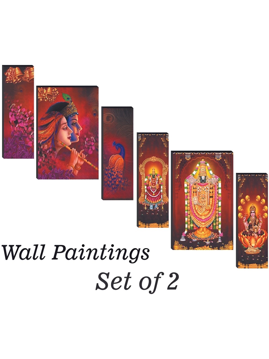 

WALLMAX Red & Orange 6 Pieces Religious Wall Arts