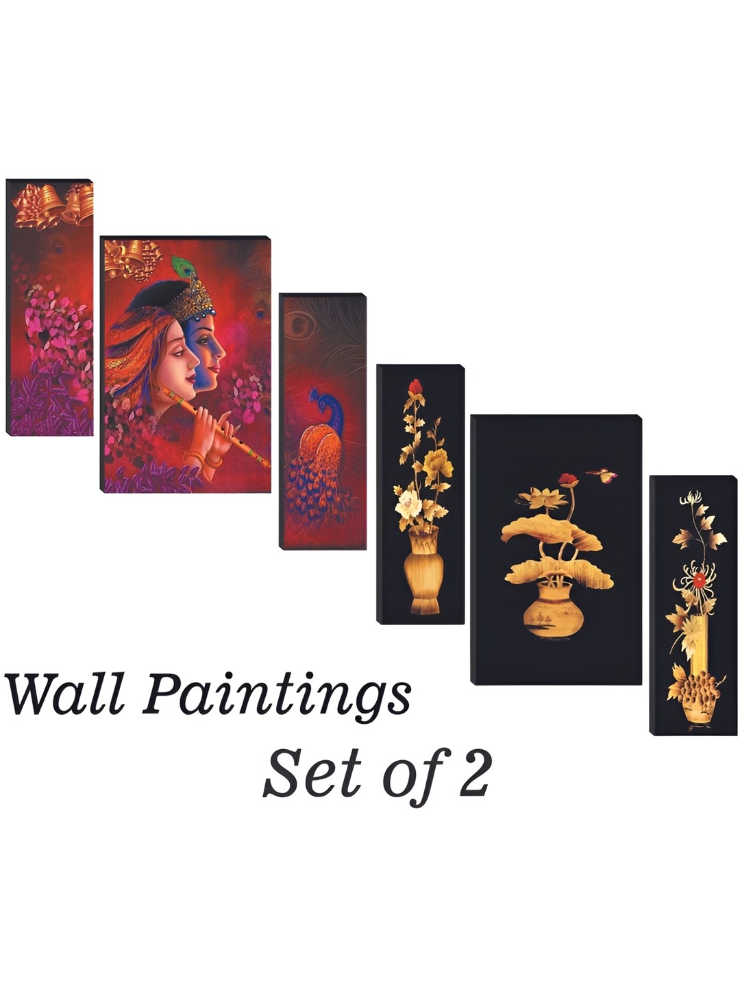 

WALLMAX Red & Blue 6 Pieces Religious Wall Arts