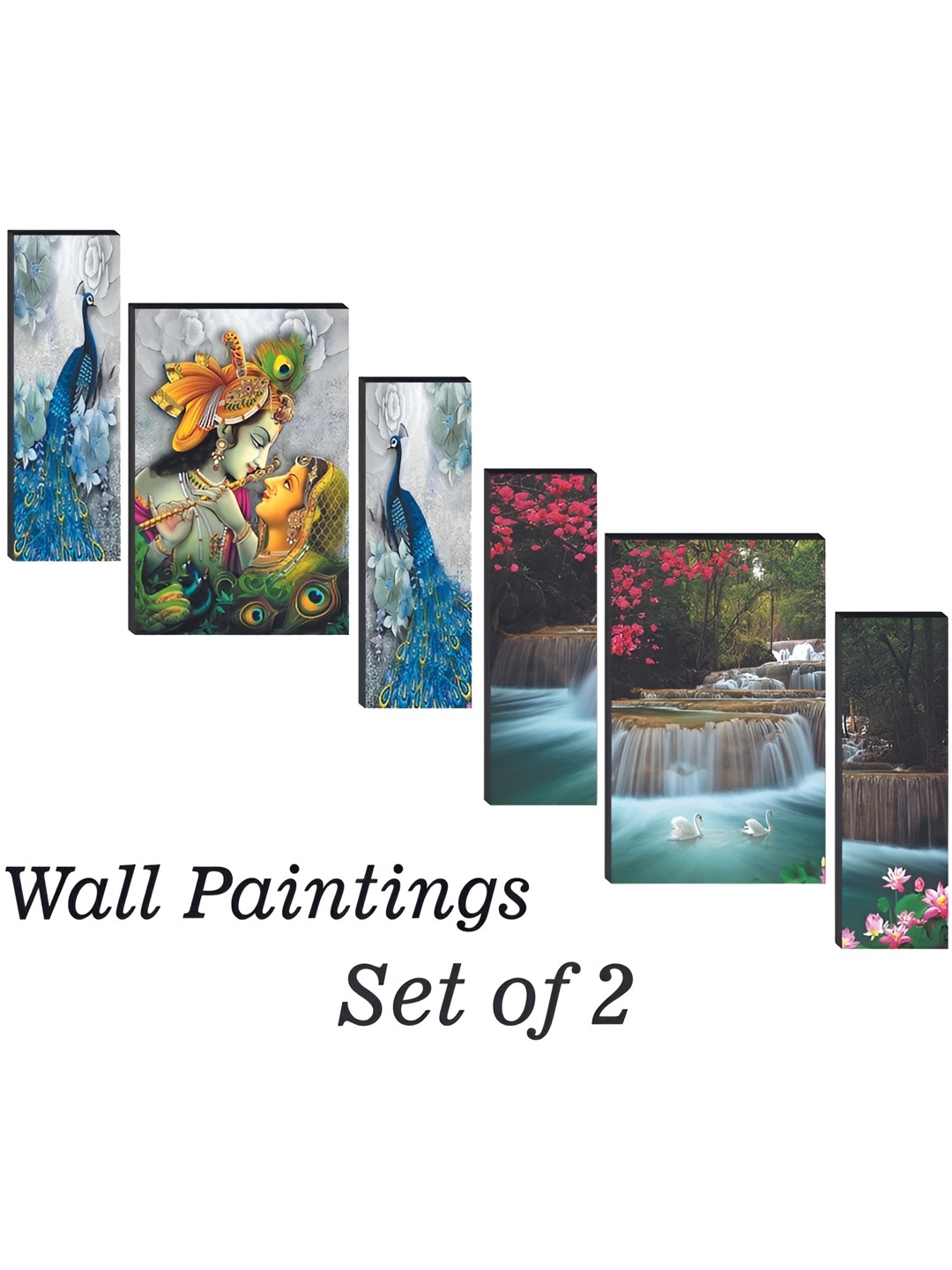 

WALLMAX Blue & Green 6 Pieces Religious Wall Arts