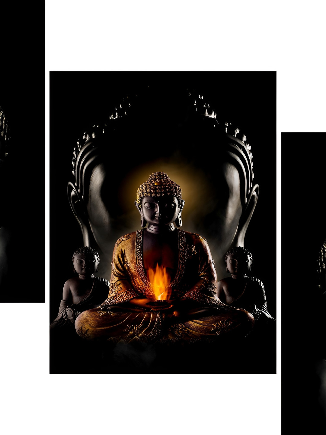 

WALLMAX Black & Orange 3 Pieces Religious Wall Arts