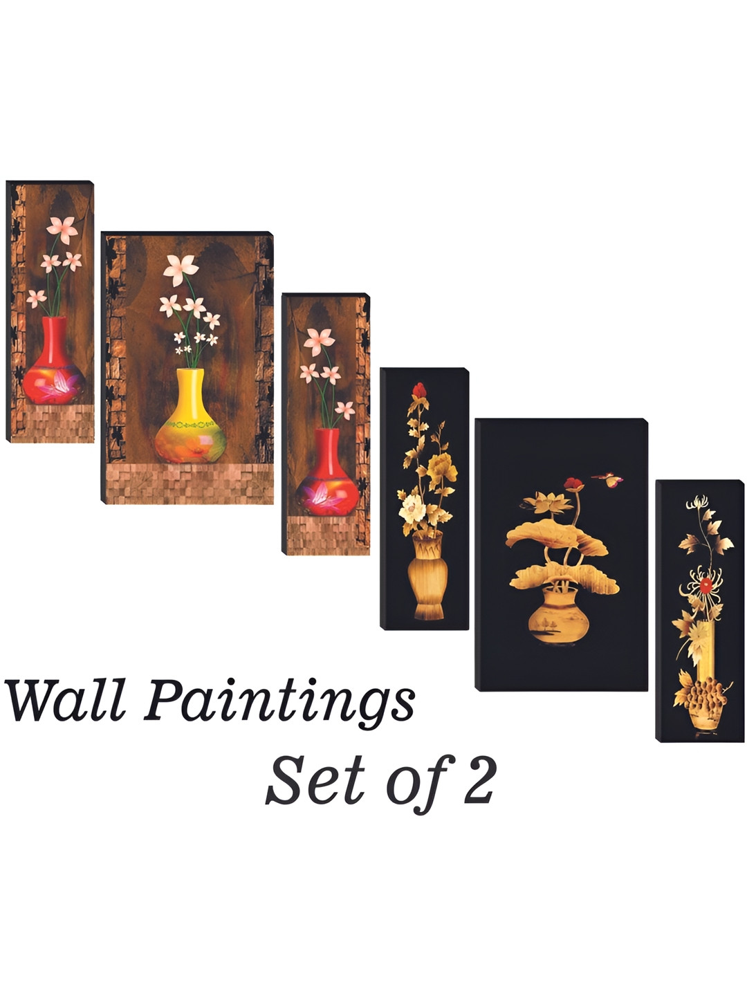 

WALLMAX Red & Brown 6 Pieces Floral and Botanical Wall Arts