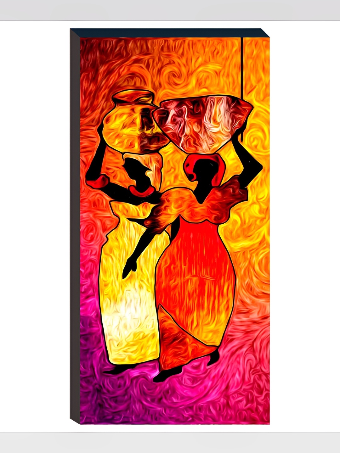 

WALLMAX Orange & Yellow 3 Pieces Wooden Paintings Wall Arts
