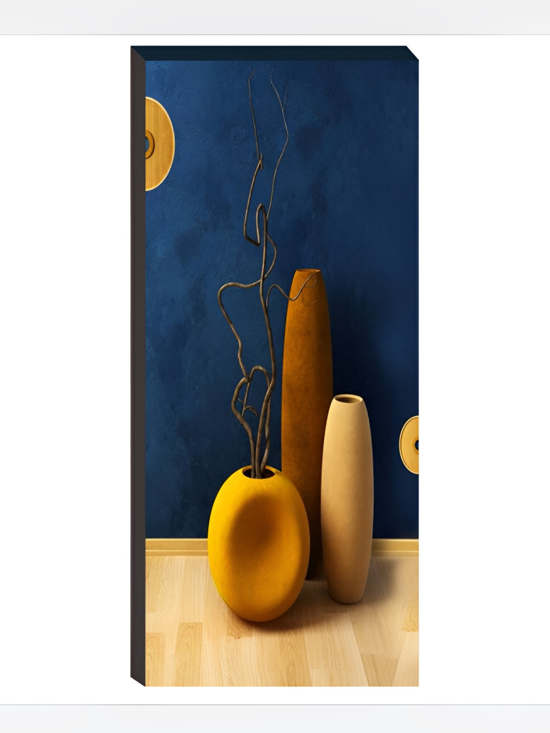 

WALLMAX Blue & Brown UV Textured Wooden Painting Wall Art