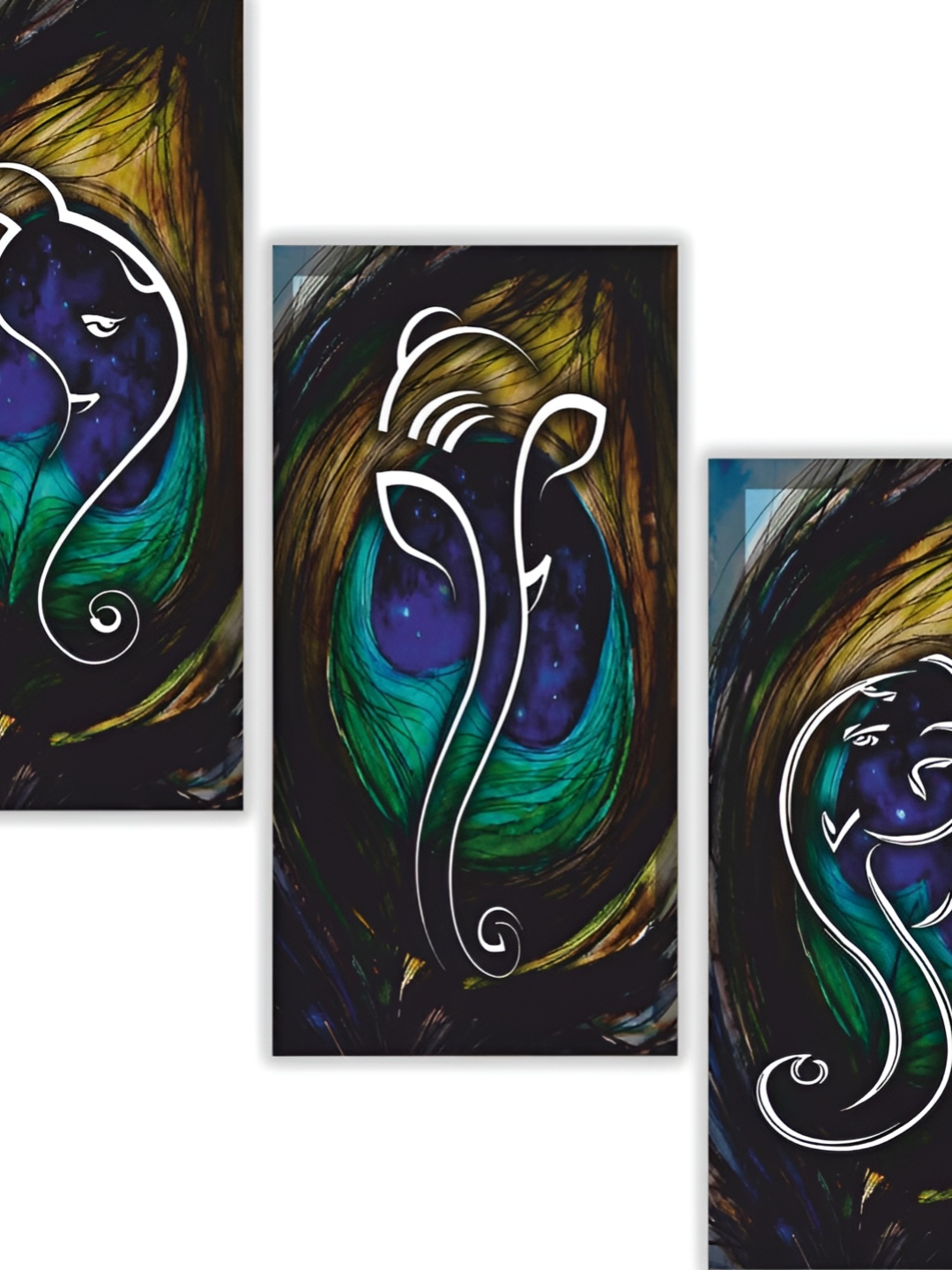 

WALLMAX Blue & Brown 3 Pieces Religious Wall Arts