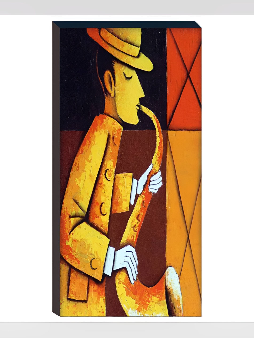 

WALLMAX Yellow & Red 3 Pieces UV Textured Framed Painting Wall Arts