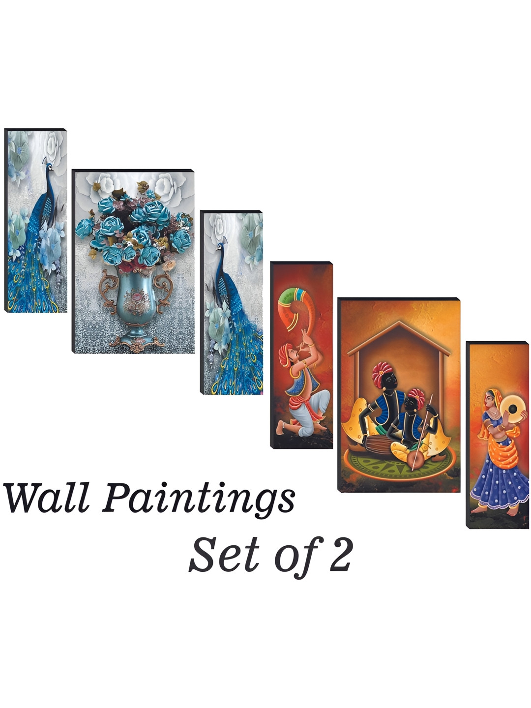 

WALLMAX Brown & Blue 6 Pieces Religious Wall Arts