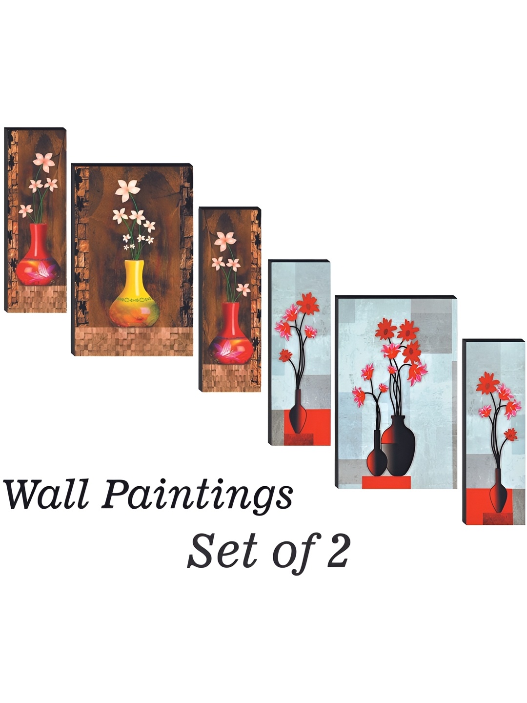 

WALLMAX Brown & Red 6 Pieces Floral and Botanical Wall Arts